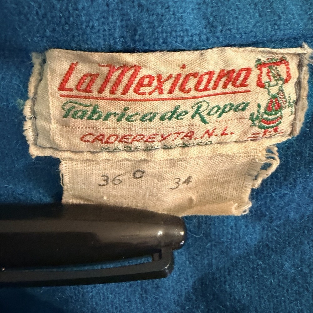 Hand Embroidered 1940s Lopez Vintage Mexican Souvenir Felt Applique Jacket 36 - Picture 9 of 11